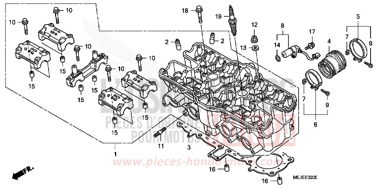 ZYLINDERKOPF von CB1300 Super Bold'or ABS DARKNESS BLACK METALLIC (NH463F) von 2007